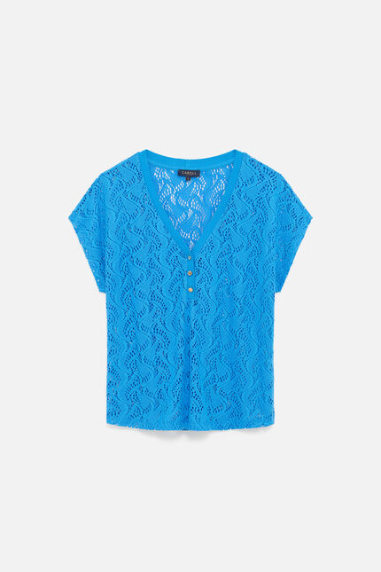 T-shirt tnoe bleu turquoise femme