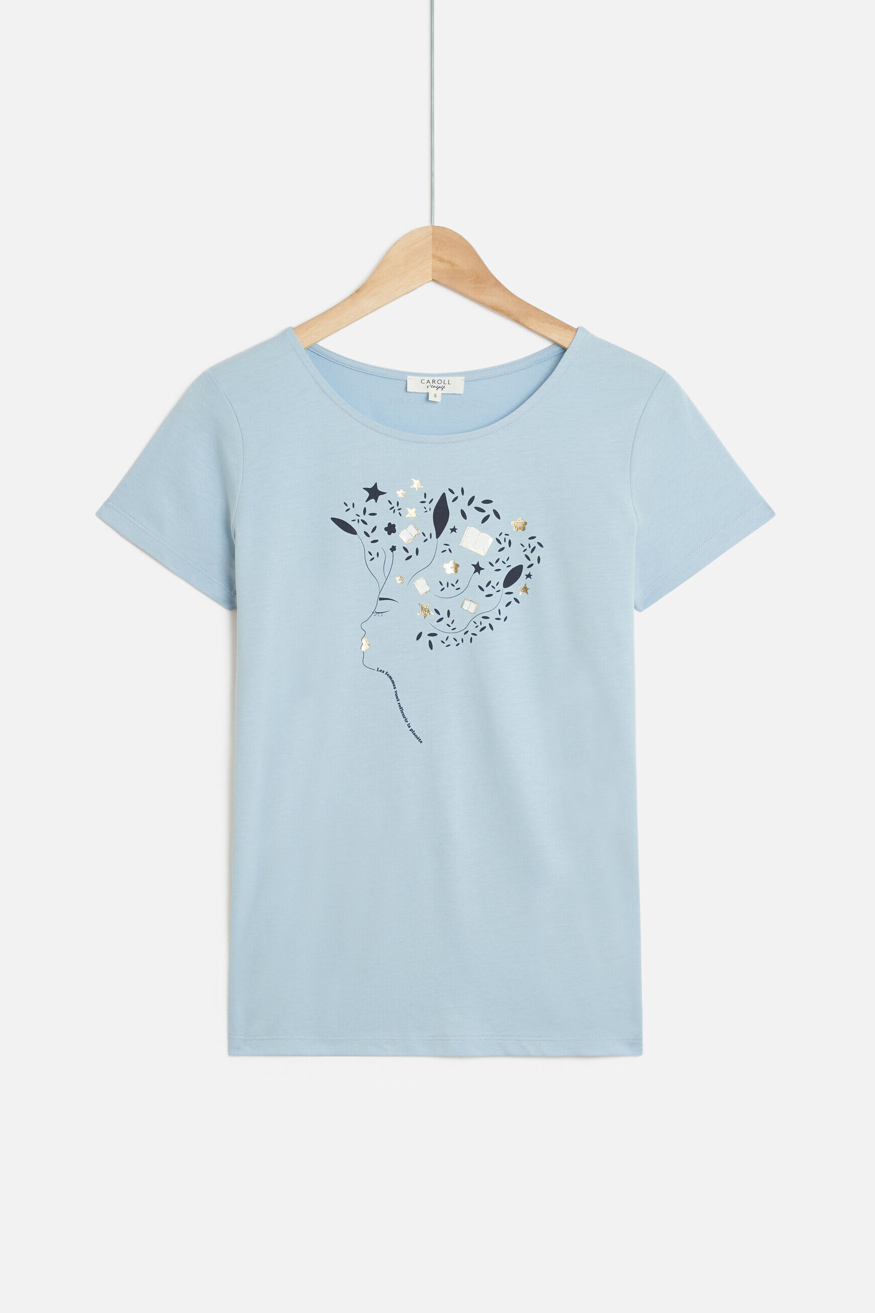 tshirt toutes a l'ecole denim stone femme