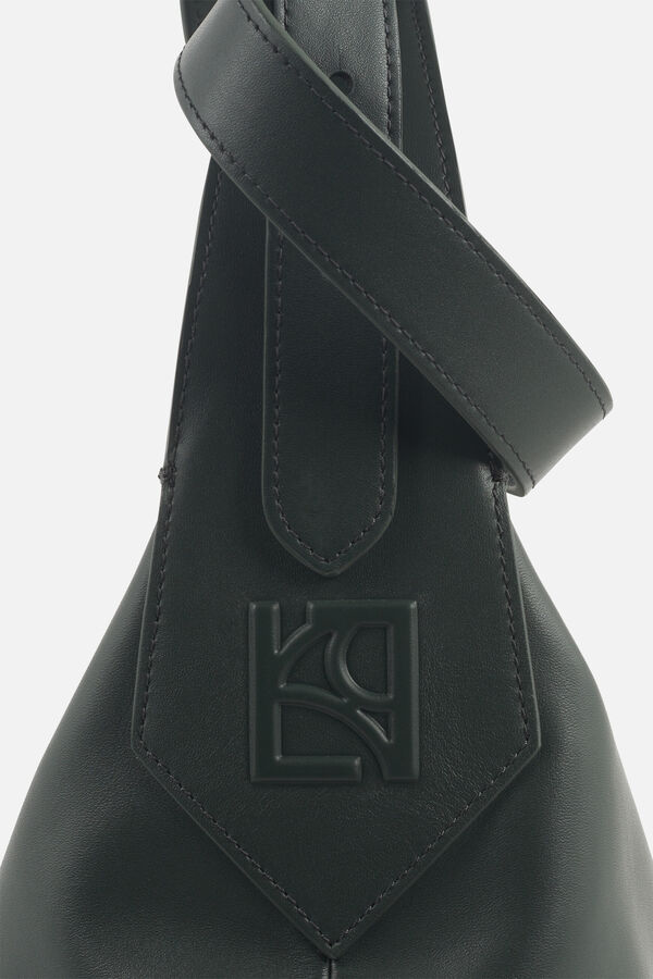 Sac soane en cuir naturel vert kaki femme
