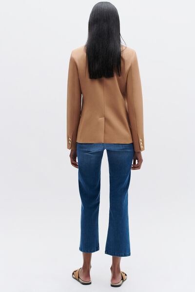 veste octavie double boutonnage camel femme