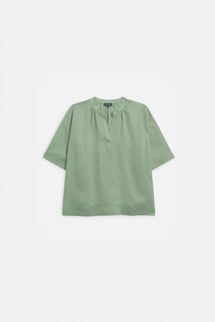 Blouse caliseo 100% lin vert clair femme
