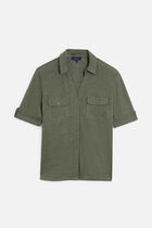Estela 100% linen shirt khaki green woman