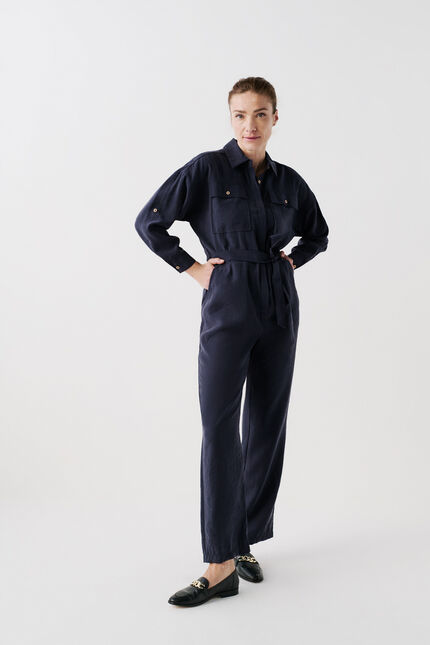 Combinaison carmin bleu marine femme