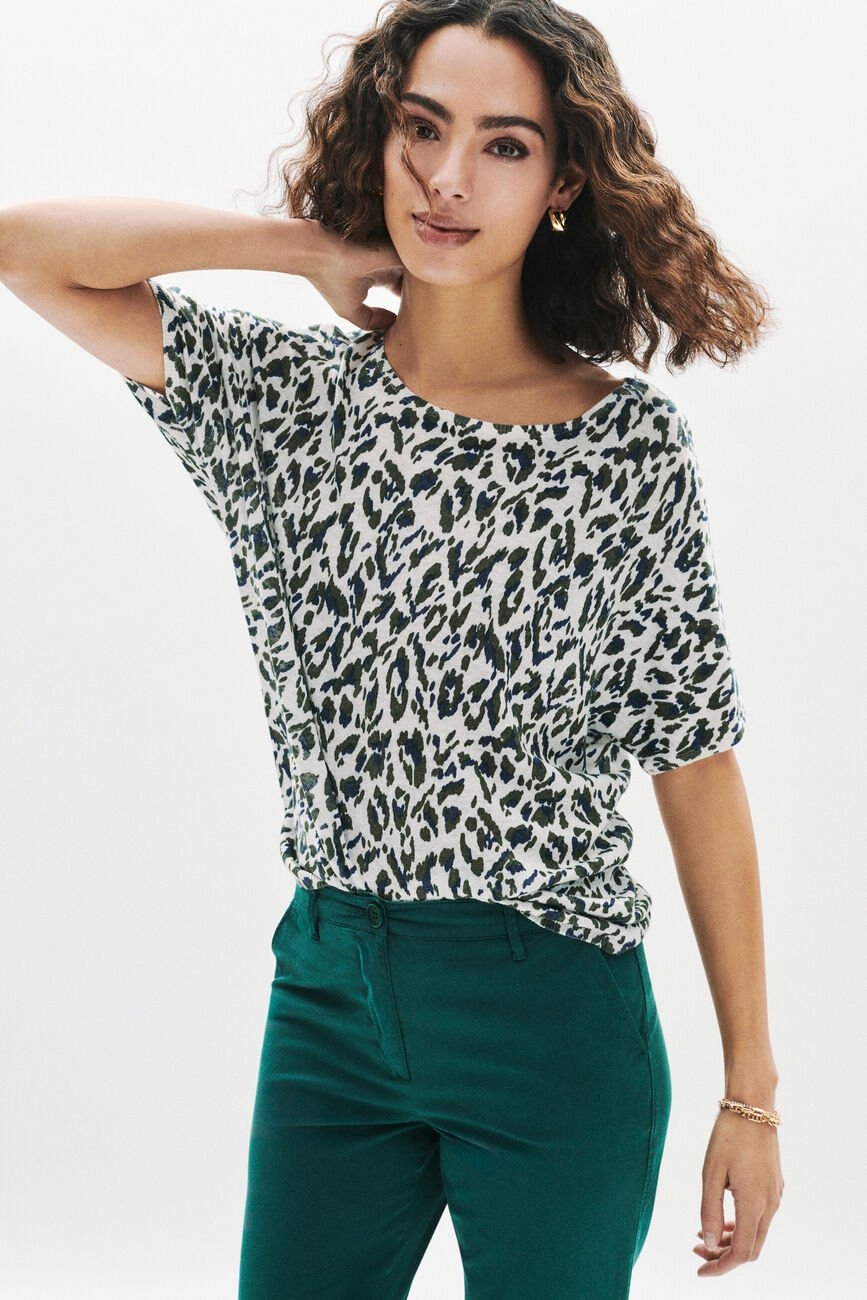 Pull Milo 100% lin beige femme