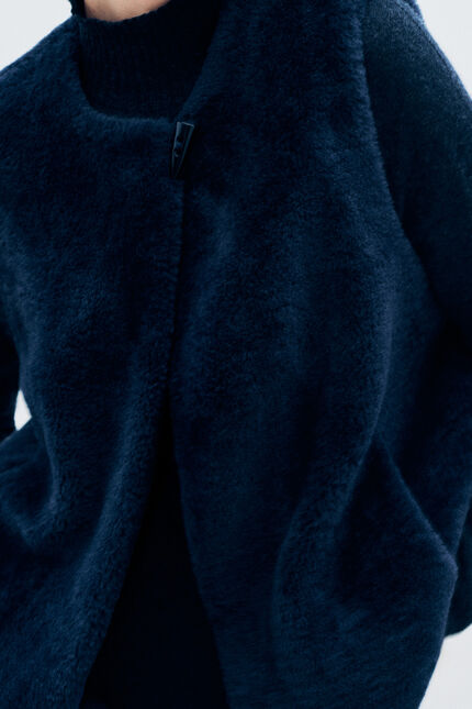 Galette coat navy blue woman