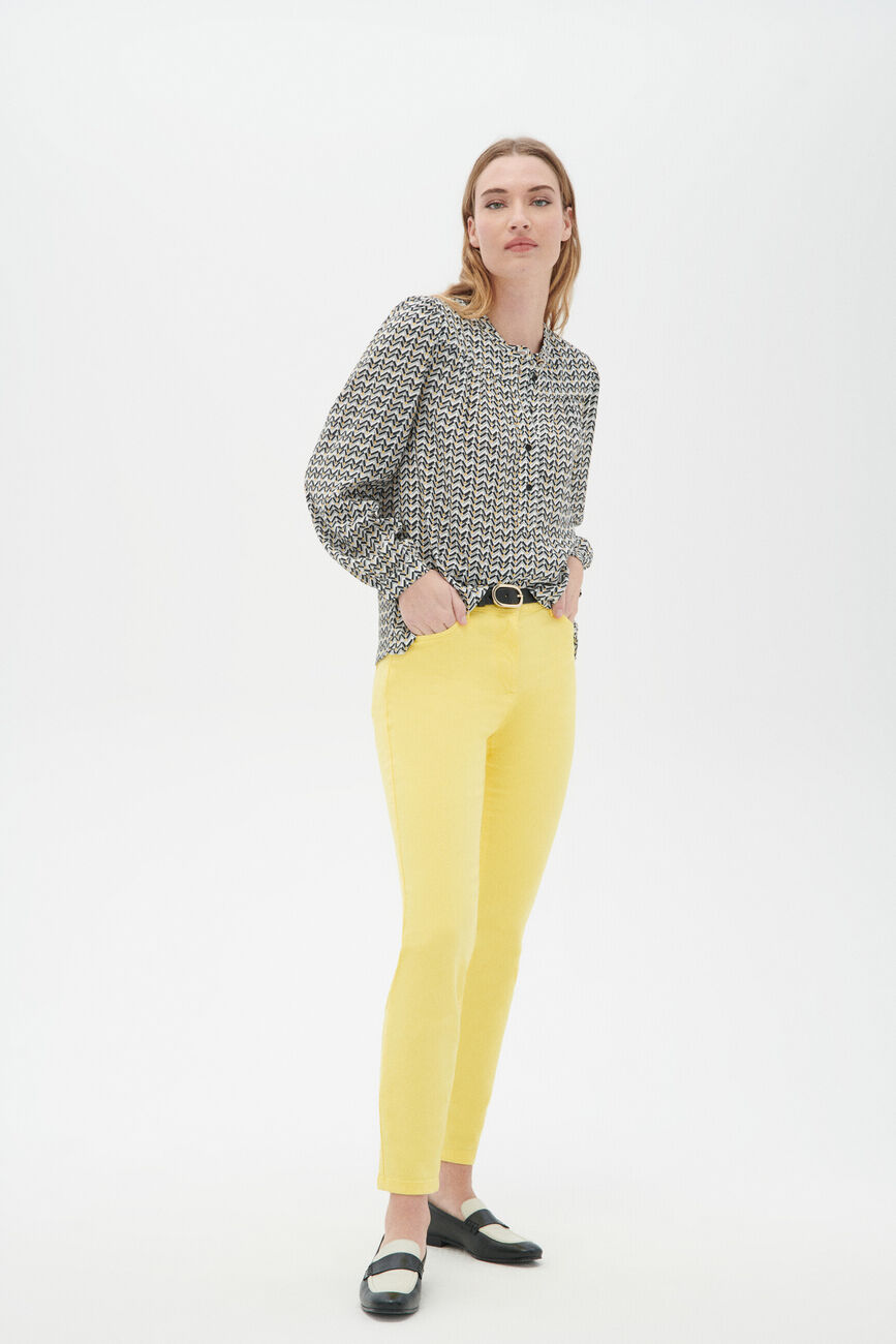 Pantalon ptonio jaune clair femme