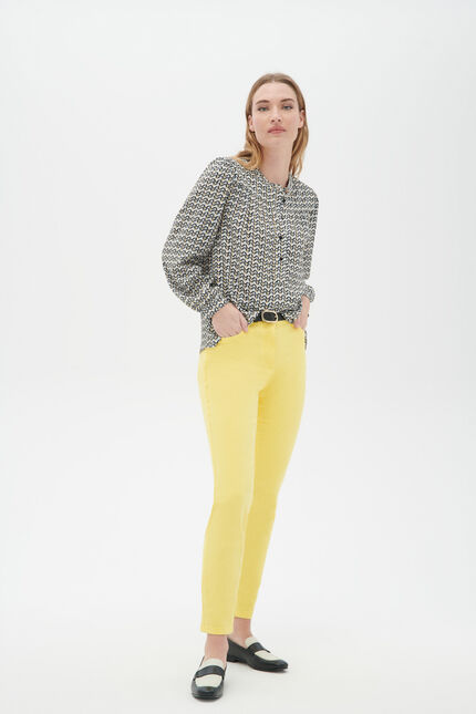 Pantalon ptonio jaune clair femme