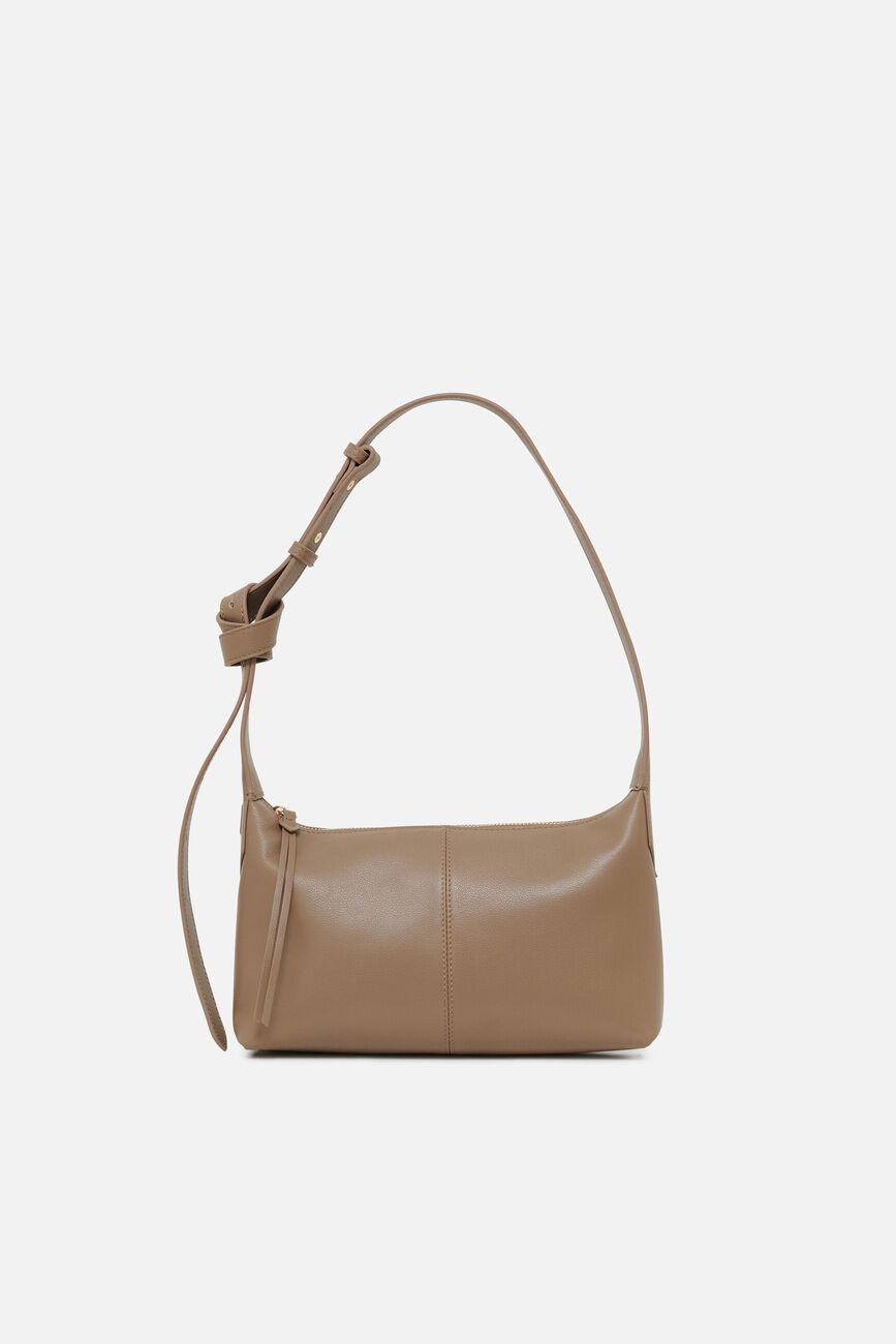 Bolso Soa de cuero natural beige mujer