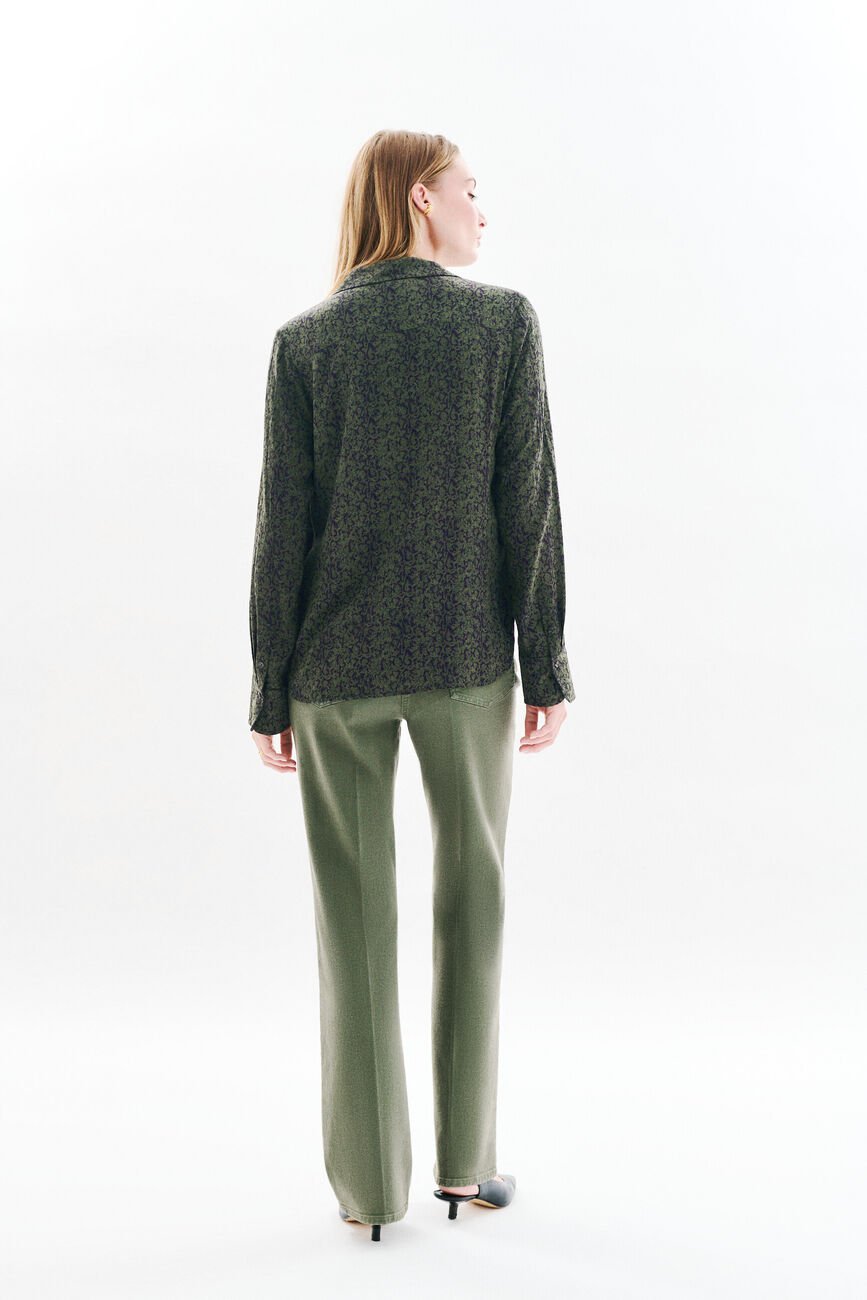 Camicia Cleony verde cachi donna