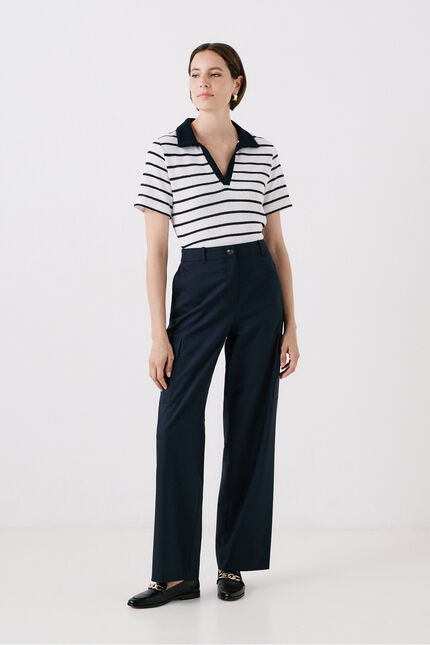 Pantalón portorico azul marino mujer