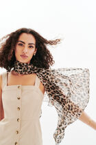 Leon 100% silk scarf camel woman