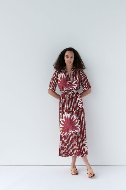 Robe relisa rouge fonce femme