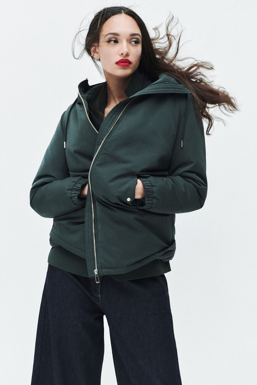 parka grenouille vert foncé mulher