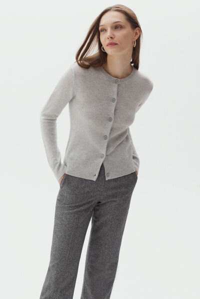 cardigan Carola cinzento claro mulher