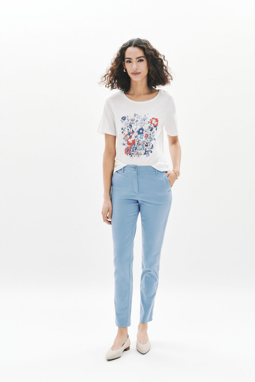 T-shirt Telegance bleu electrique femme