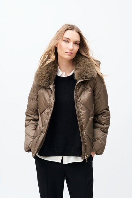 Gavony coat taupe woman