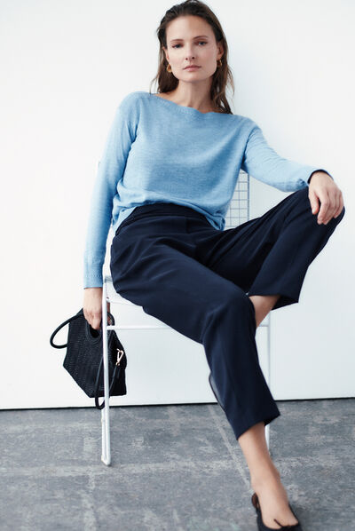 Pantaloni daniel stile jogging blu navy donna
