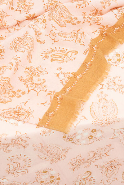 foulard wanka 100% laine rose clair femme