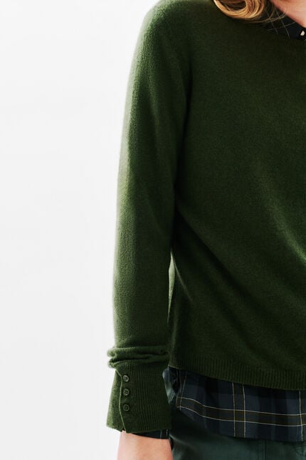 Mzoan 100% cashmere sweater khaki green woman
