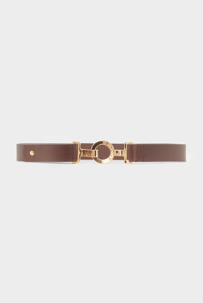 ceinture sam 100% cuir marron fonce femme