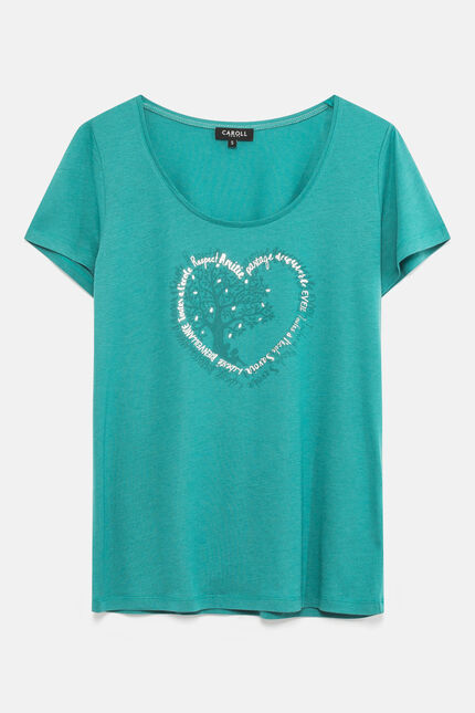 T-shirt Janice Toutes à l'école turchese donna