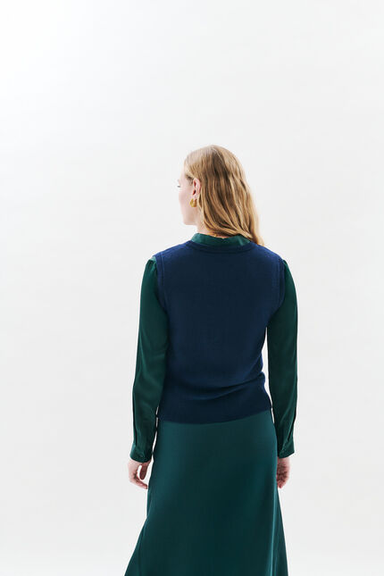 Gilet milou bleu marine femme