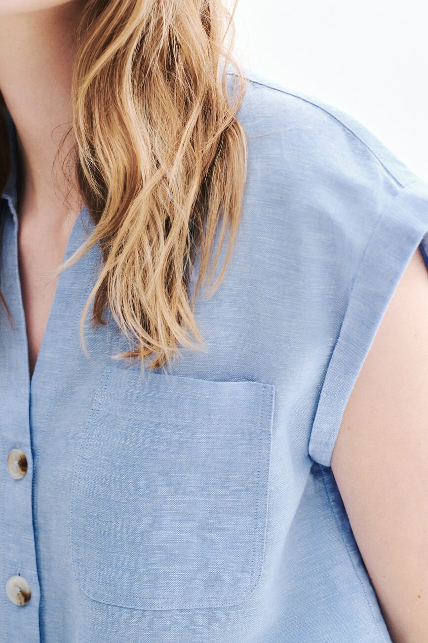 Chemise Cemila bleu ciel femme