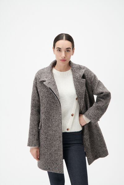 Jas Gathieu taupe vrouw