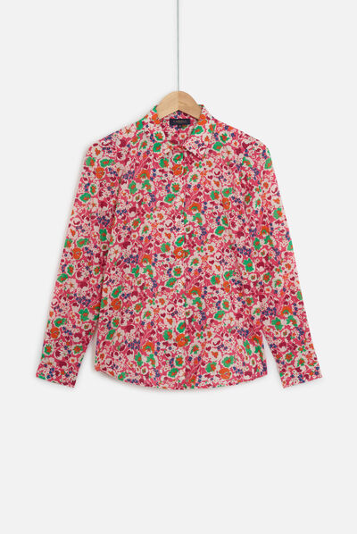 chemisier jessica fleurs rose fushia femme