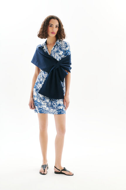 Poncho Arielle bleu foncé donna
