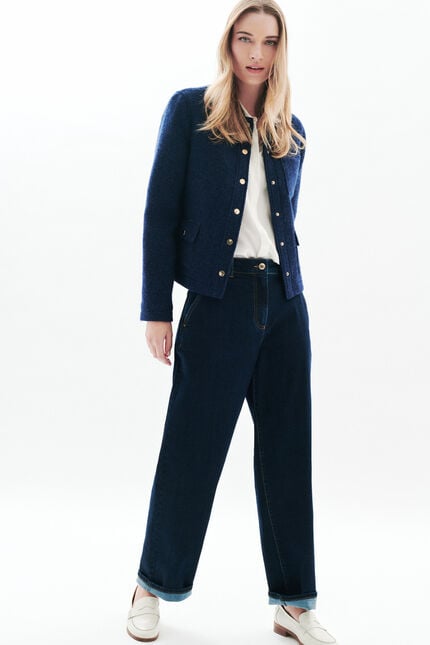 Jacket vminatalaine 100% wool navy blue woman