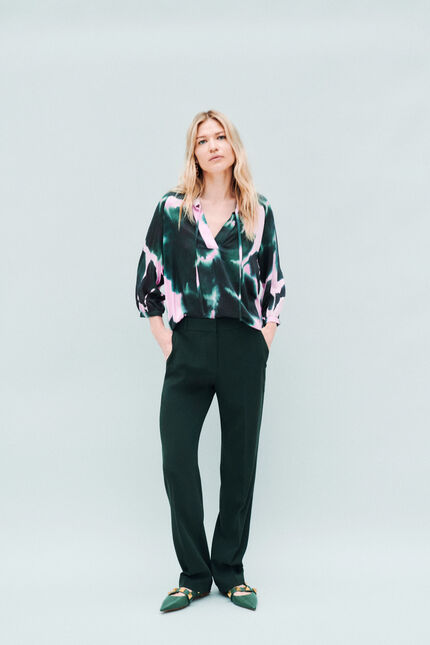 Blouse clouna vert fonce femme