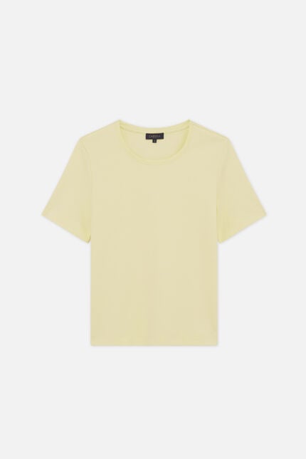T-shirt thugo jaune pastel femme