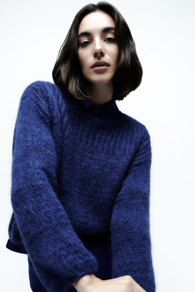 Pull mcandy bleu marine femme