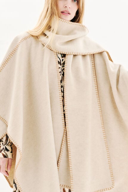 Poncho Hester creme femme