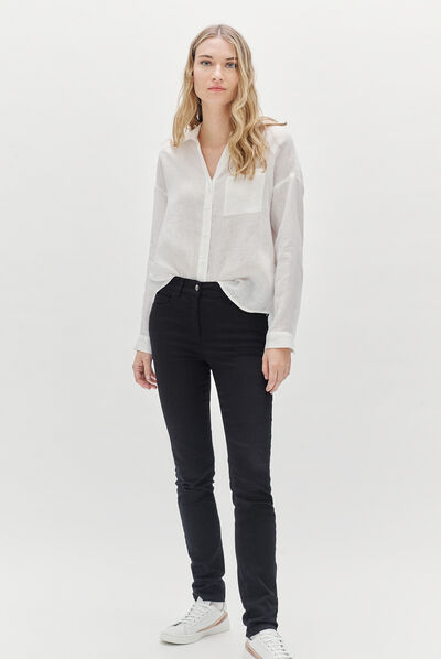 chemisier florentine 100% lin blanc femme