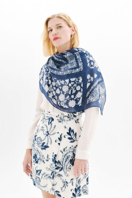 Foulard Lysandre bleu marine femme