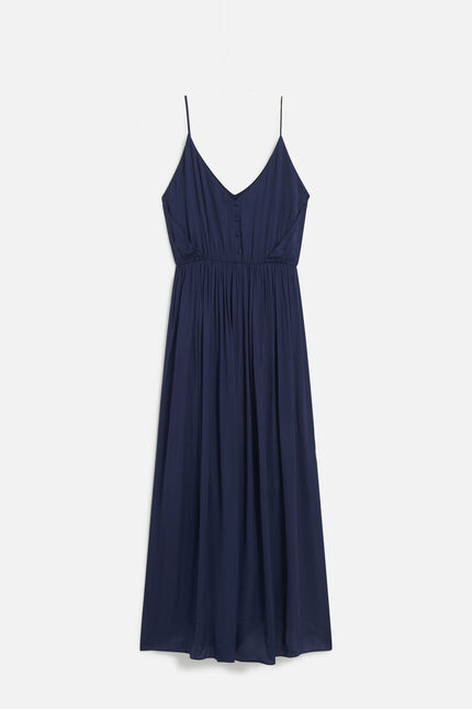Robe relise bleu marine femme
