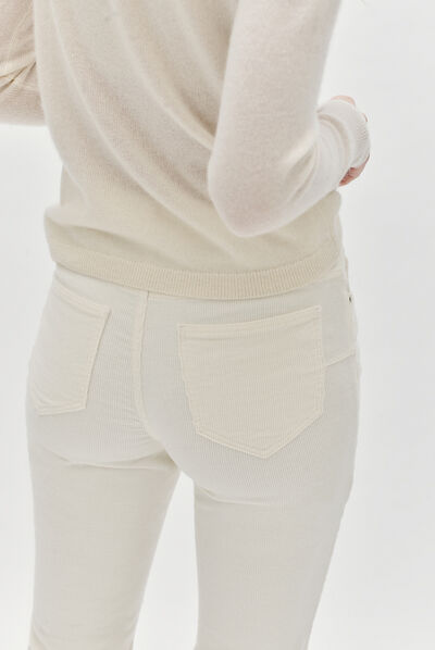 pantalon chicago velours ivoire femme