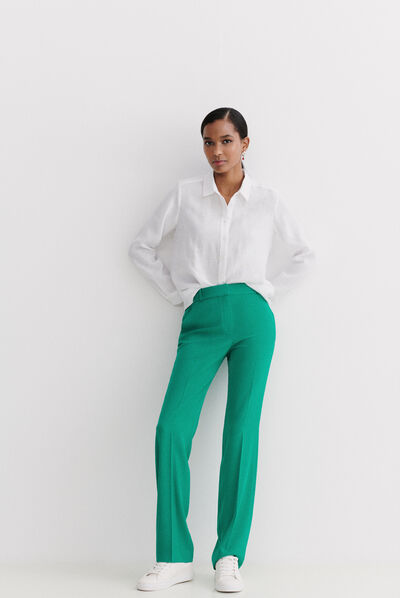 pantalon clement vert emeraude femme