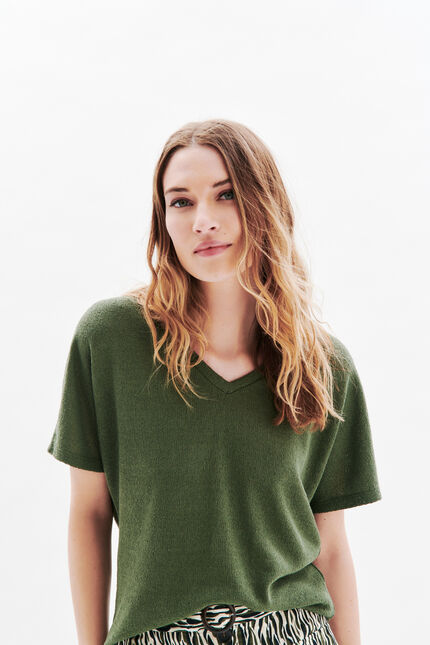 T-shirt Tmiguel vert kaki femme