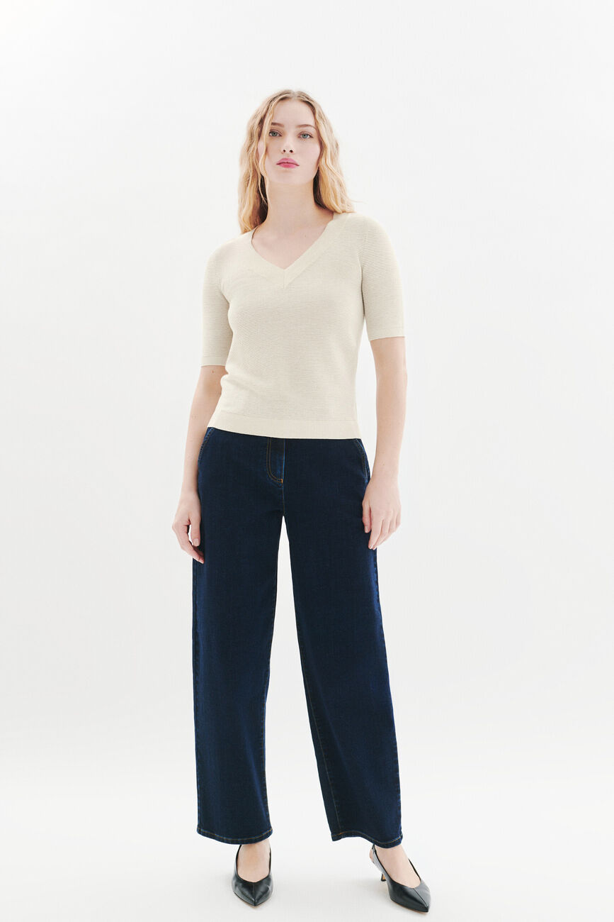 Pull Mlevi ecru femme