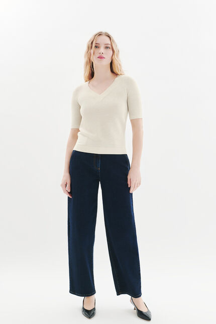 Pull Mlevi ecru femme