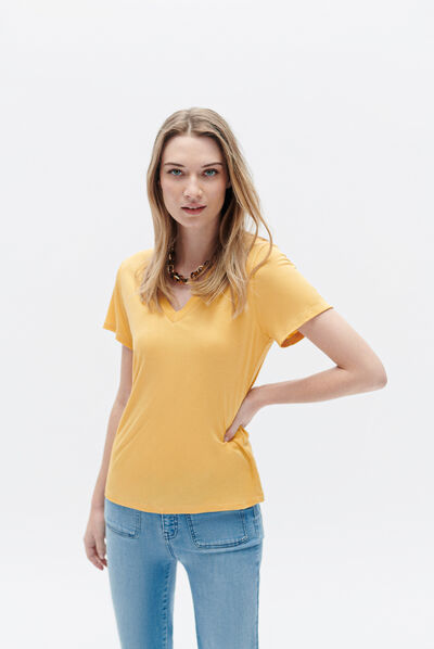 t-shirt anita jaune or femme