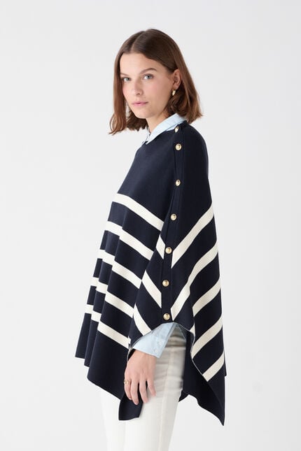 Helvirane poncho navy blue woman