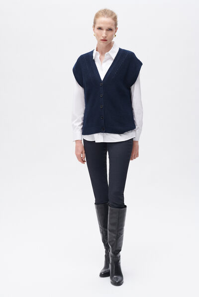 Pull marjo bleu marine femme