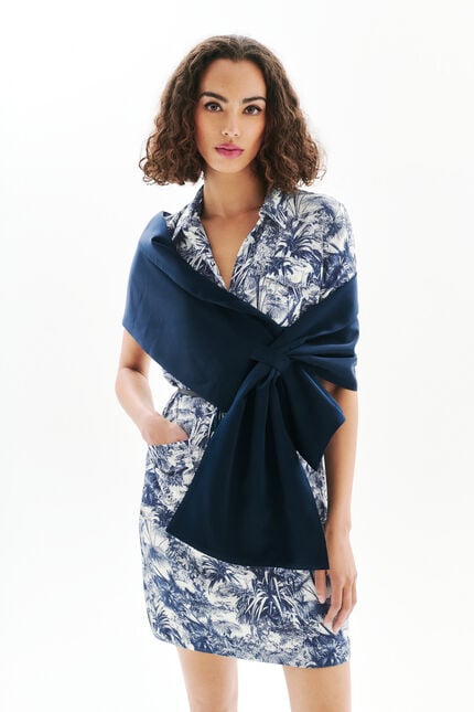 Poncho Arielle bleu foncé femme