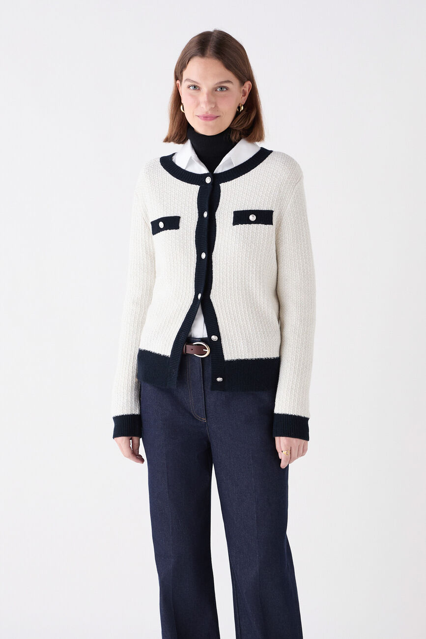 Mleonie gilet ecru vrouw