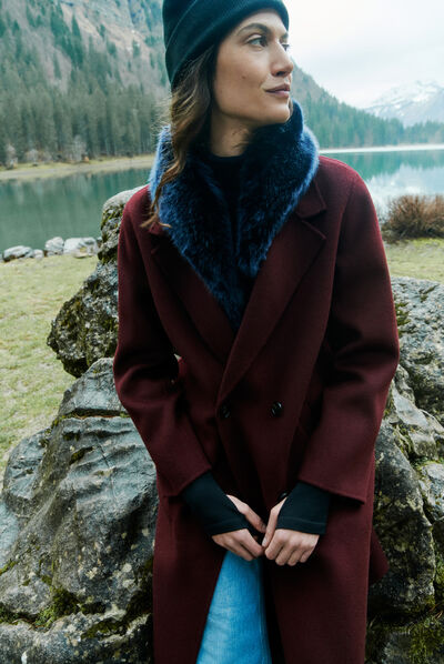 Manteau grenard prune femme