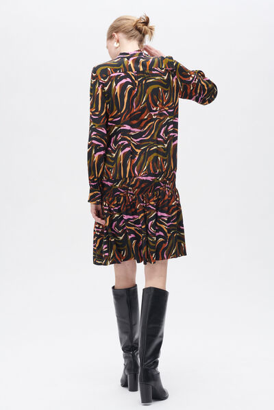 Vestido sybil1 marron cognac mujer